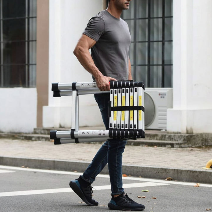 6FT+7FT Aluminum Telescopic Ladder – Safe, Portable, and Adjustable