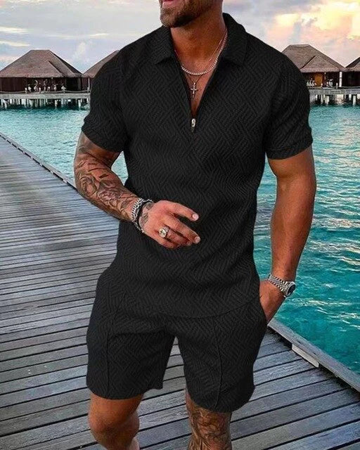 Polo and Shorts Summer Set for Men Effortless Warm-Weather Style in One Easy Set