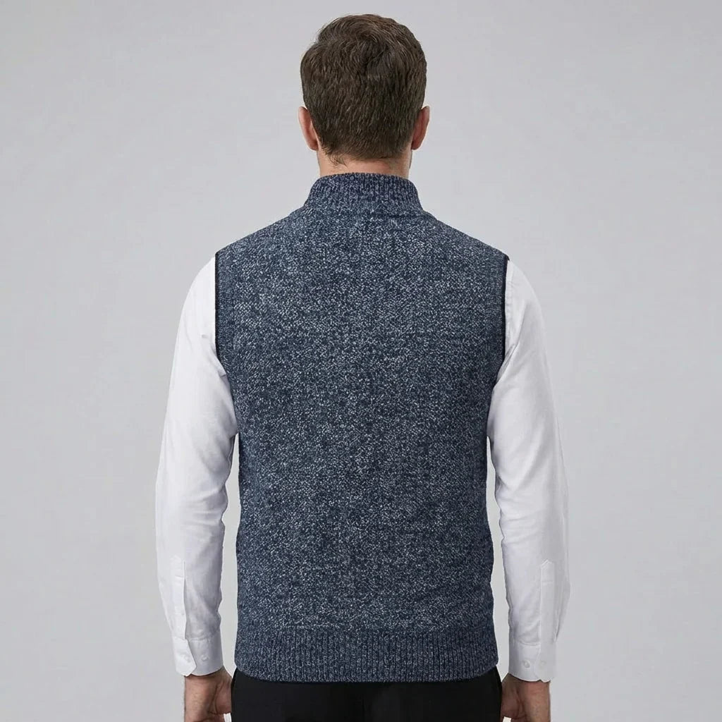 Men’s Classic Knitted Zip-Up Vest