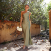 Women’s One Shoulder Satin Maxi Dress