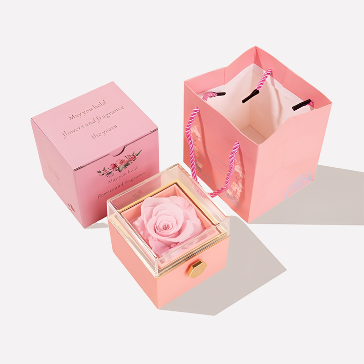 Eternal Rose With Custom Engraved Necklace