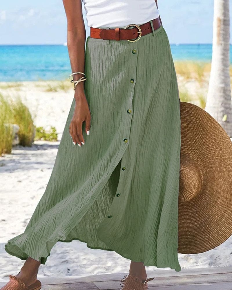 Long Monochrome Skirt for Women Graceful Simplicity with All-Day Comfort