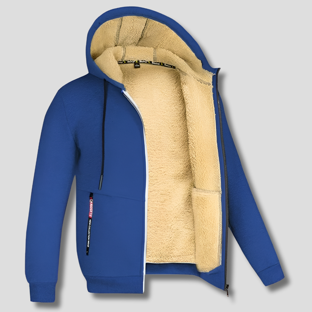 Men’s Fleece Pullover Coat with Fur Lining