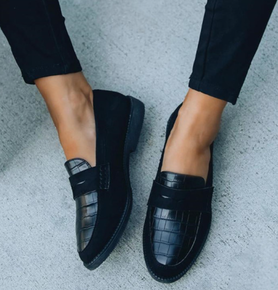 Noir Luxe Penny Loafers