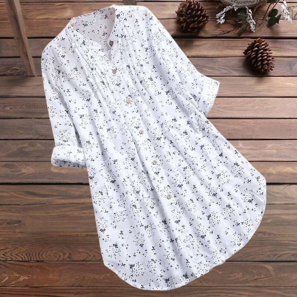 Caterina | Women's floral - long sleeve blouse