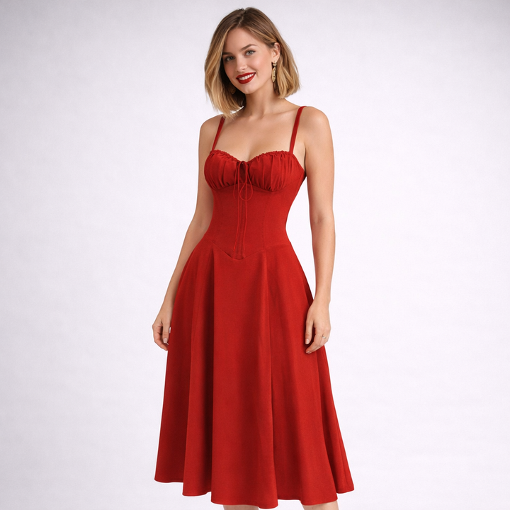 Floral Waist-Shaping Dress