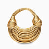 Woven Women's Handbag with Knot Detail
