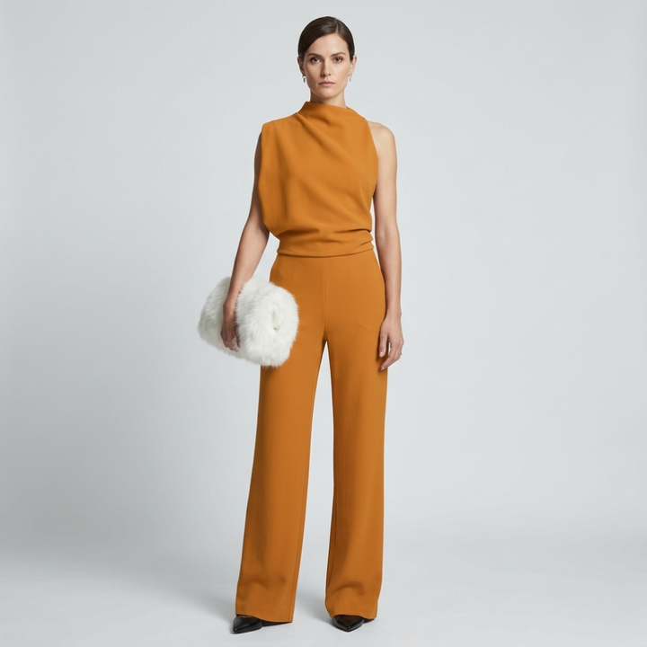 Sleeveless Jumpsuit with Open Back Effortless Elegance with a Contemporary Twist