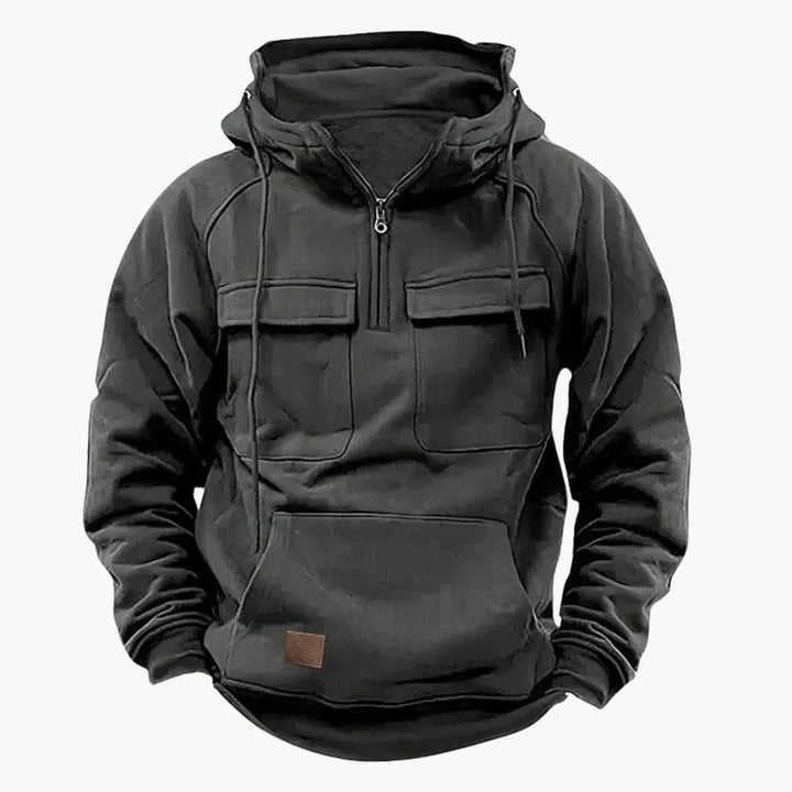 Men’s Half‑Zip Hoodie with Chest Pockets