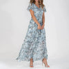 Vintage Floral Print Maxi Dress for Women