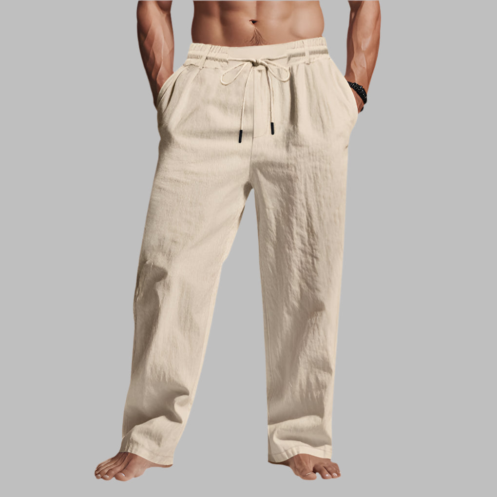 Men's Relaxed Fit Pants with Adjustable Drawstring Waistband