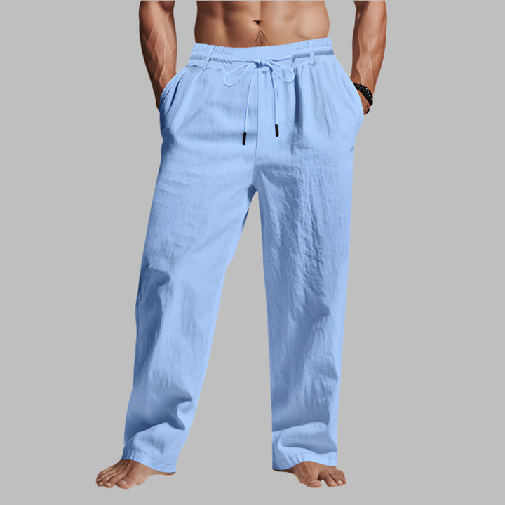 Men's Relaxed Fit Pants with Adjustable Drawstring Waistband
