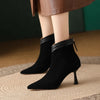 Sleek Rear-Zip Stiletto Ankle Boots