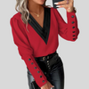 Women’s Button-Front Blouse with Gigot Sleeves – Statement Sleeve with Casual Elegance