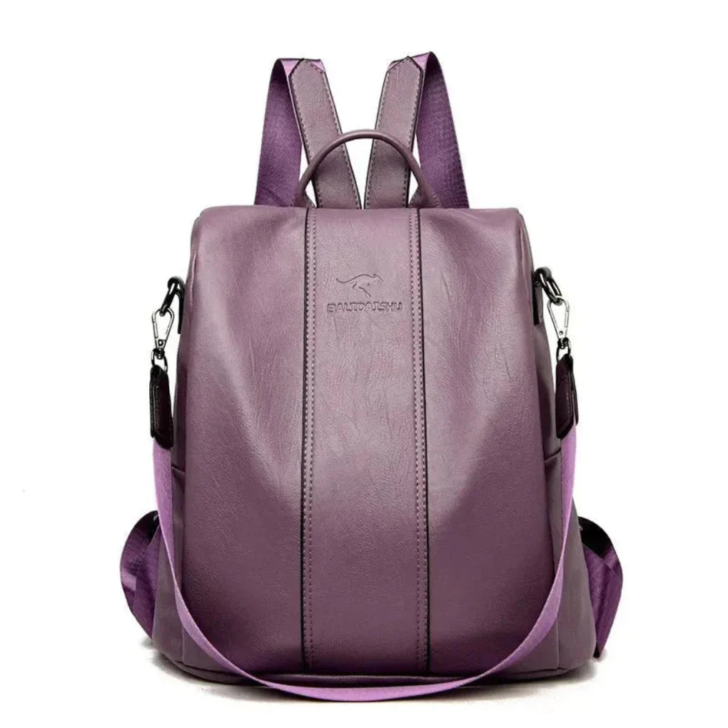 Women’s Anti-Theft Leather Backpack