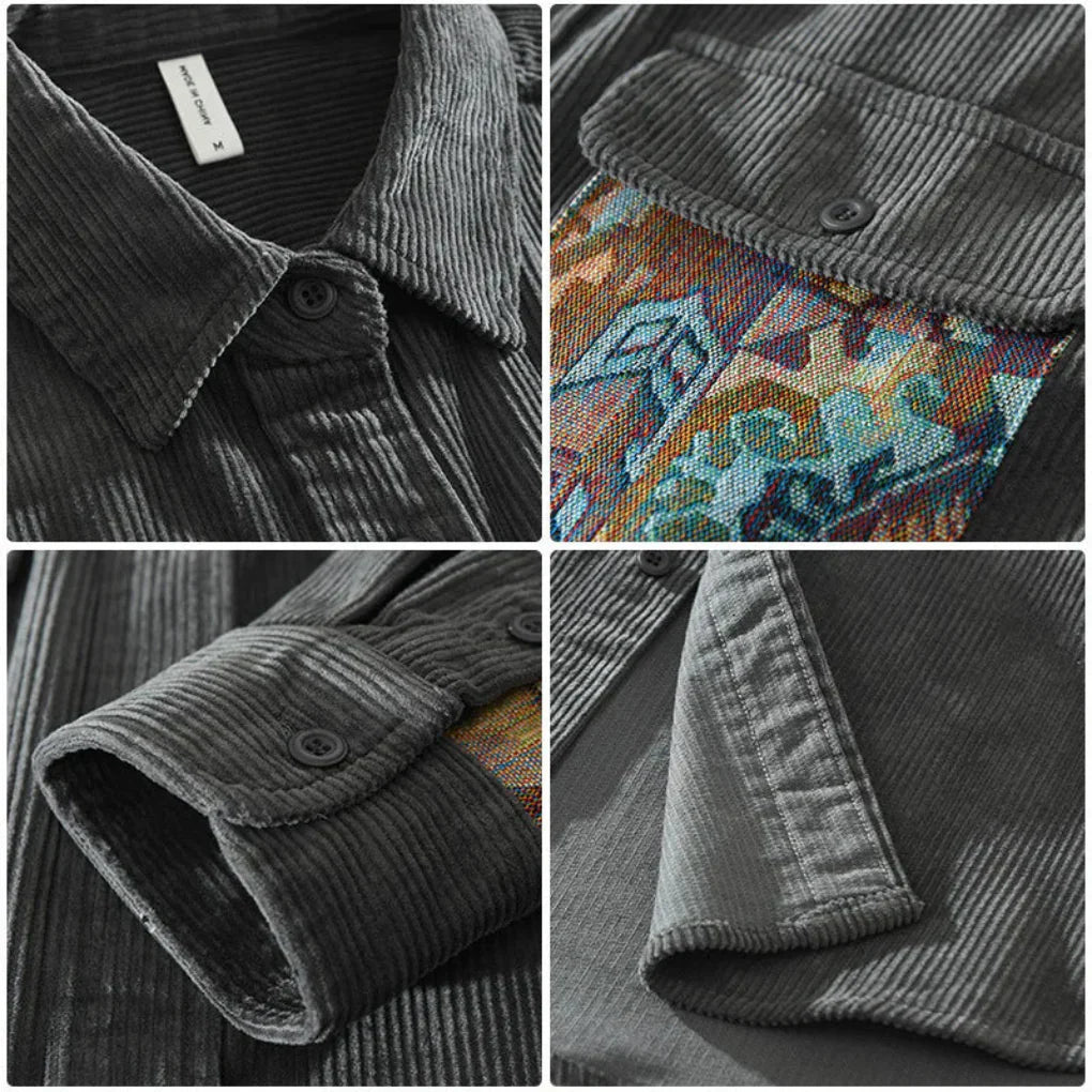 Men's Vintage Long Sleeved Shirt  Classic Style with Timeless Appeal