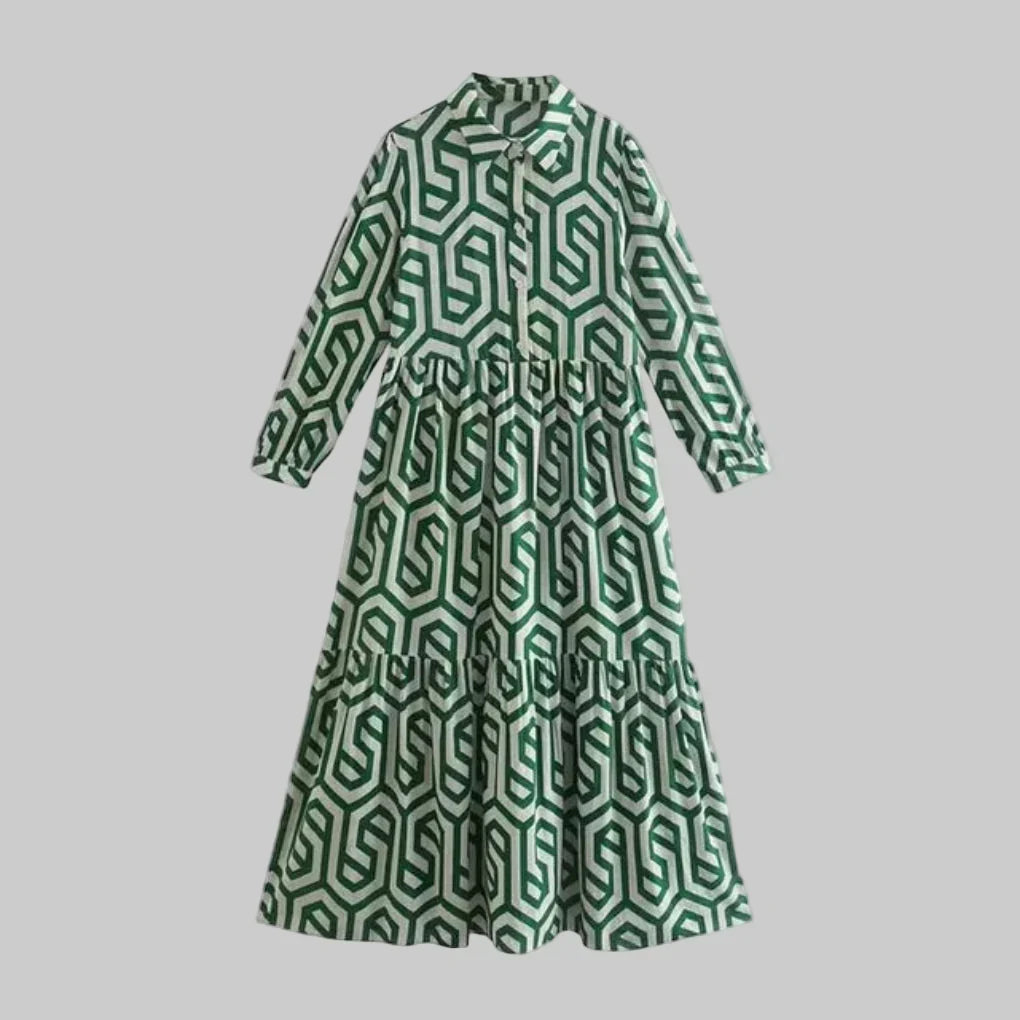 Women’s Long-Sleeve Geometric Dress