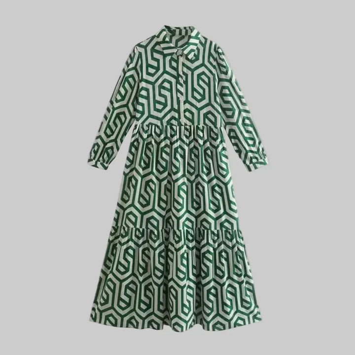 Women’s Long-Sleeve Geometric Dress