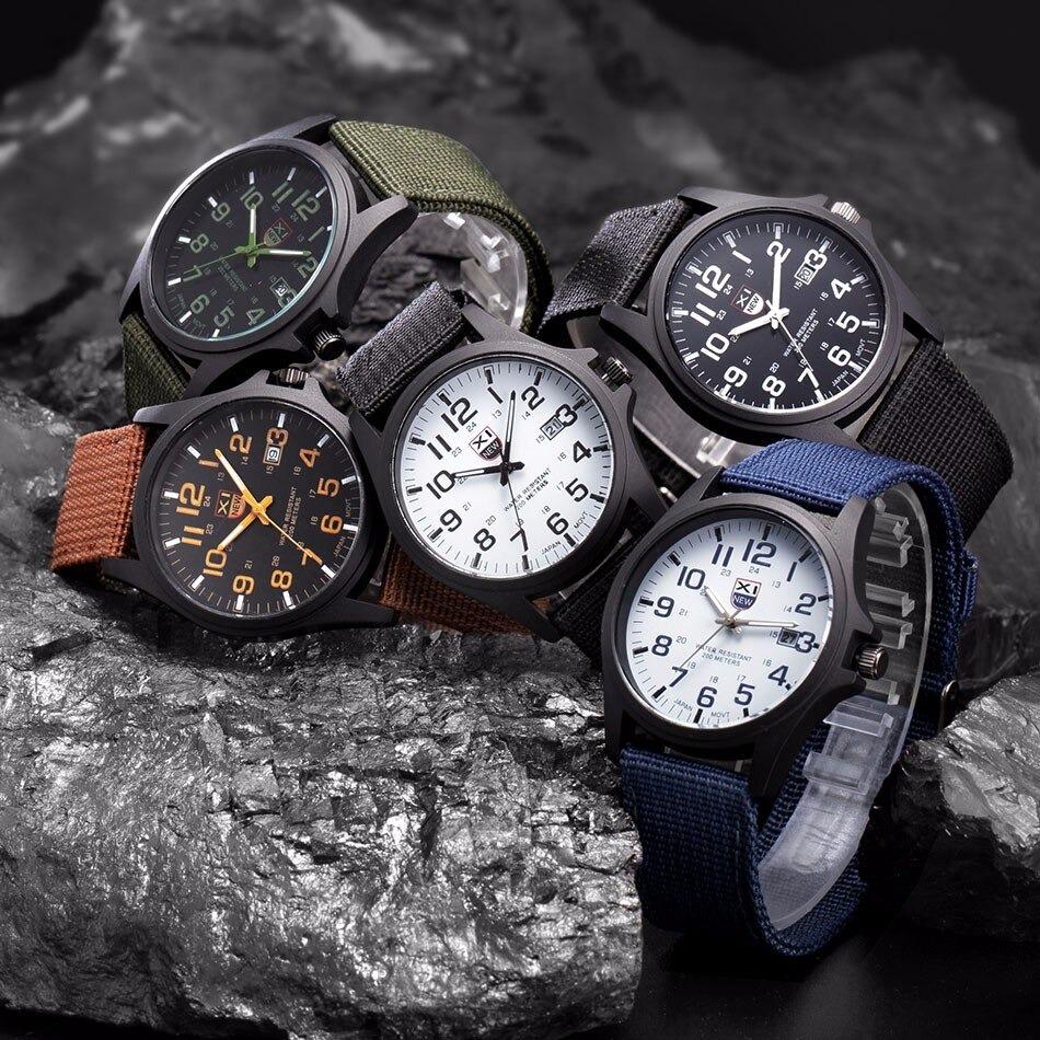 Robust Military-Style Watch with Illuminated Dial