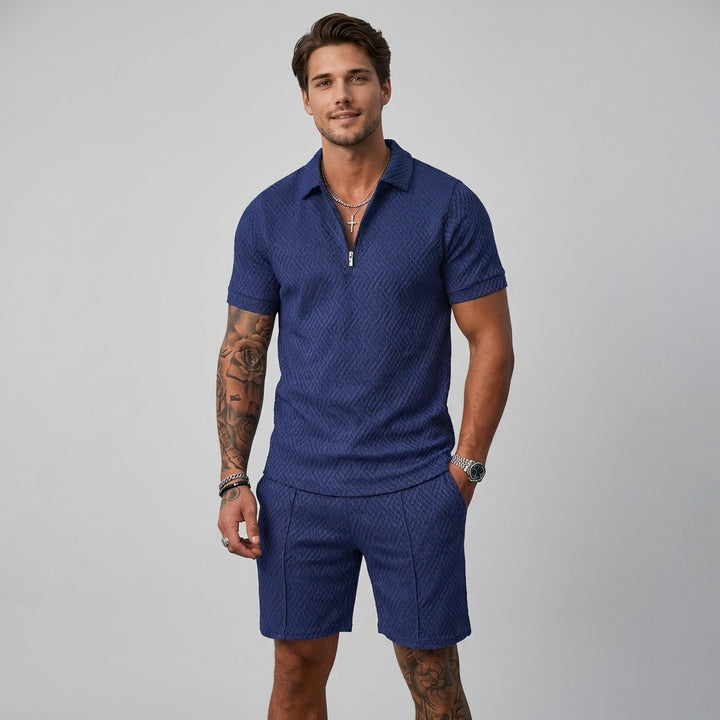 Men's Two-Piece Summer Set (Shorts + Polo Shirt)