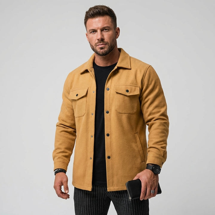 Men's Shirt Jacket with Button Placket
