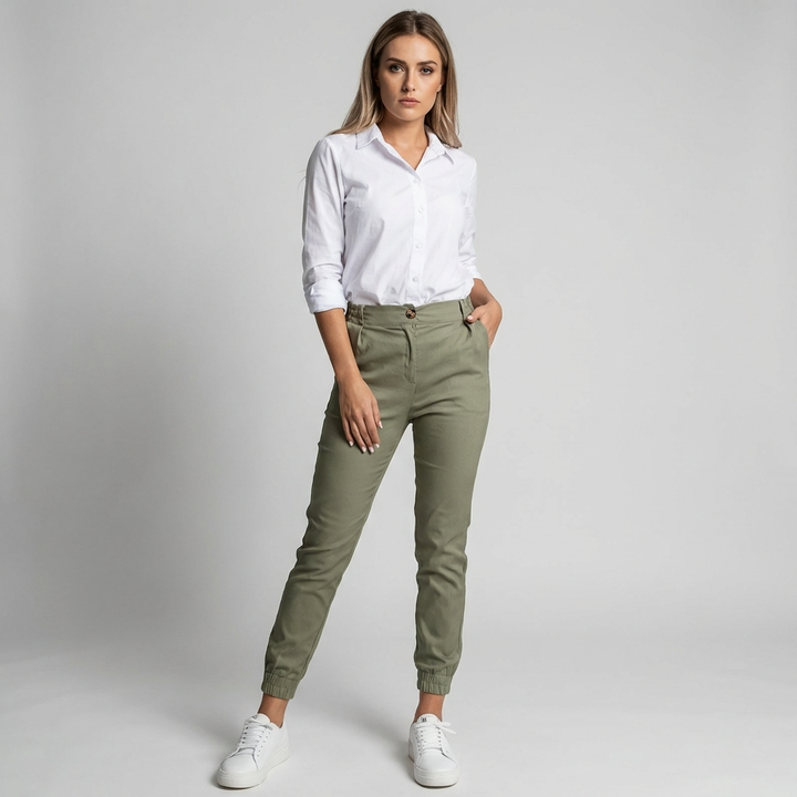 High-Waist Workout Pants with Pocket Details