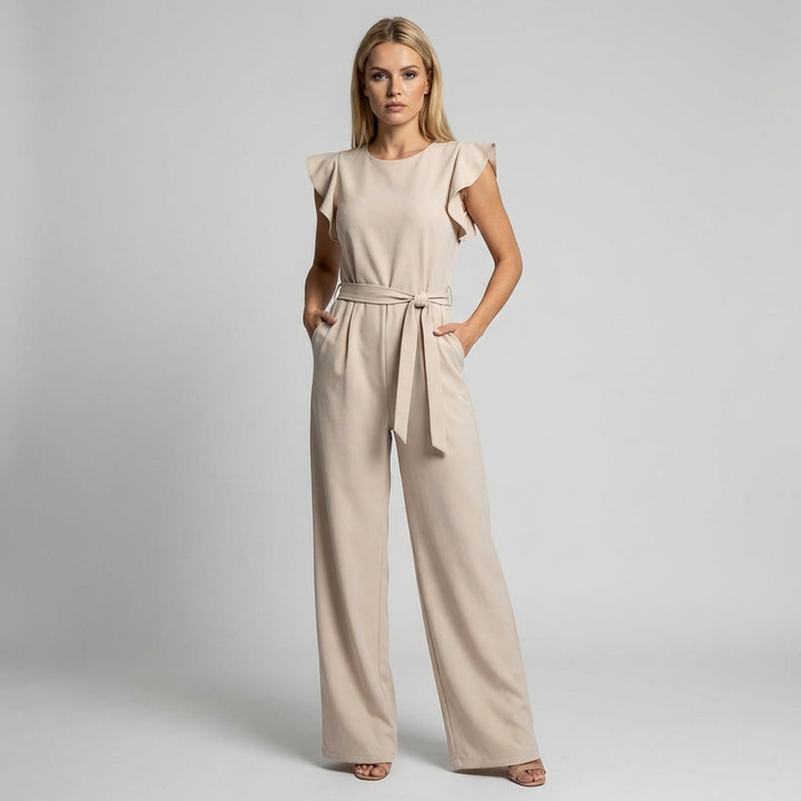 Elegant Jumpsuit with Flutter Sleeves