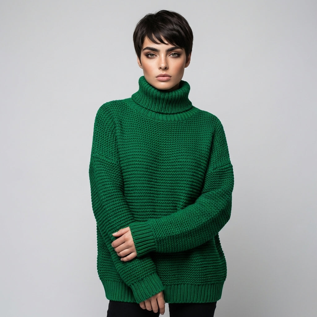 Luxe Knitted Turtleneck Sweater for Women