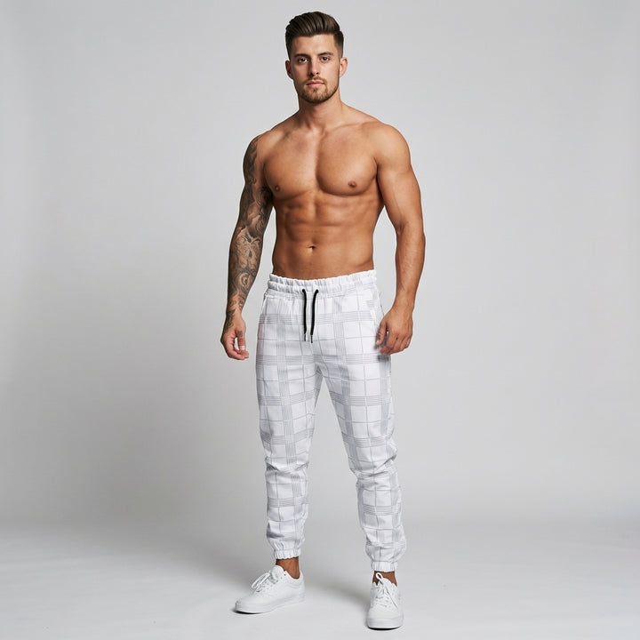 UrbanFit – Checkered Slim Fit Joggers for Men