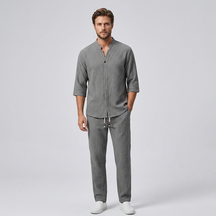 Vintage Linen Tracksuit Men's 2-Piece Set Classic Comfort with a Modern Twist