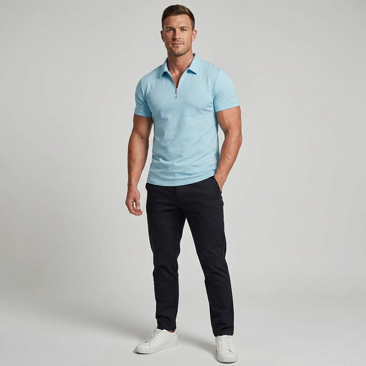 Polo with Zip Collar Modern Sophistication Meets Everyday Comfort