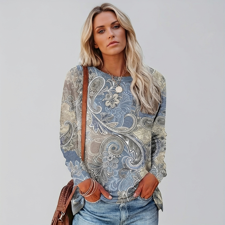 Casual Long Sleeve Floral T-Shirt for Women