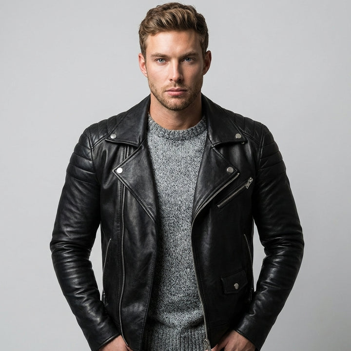 Rider Genuine Leather Biker Jacket