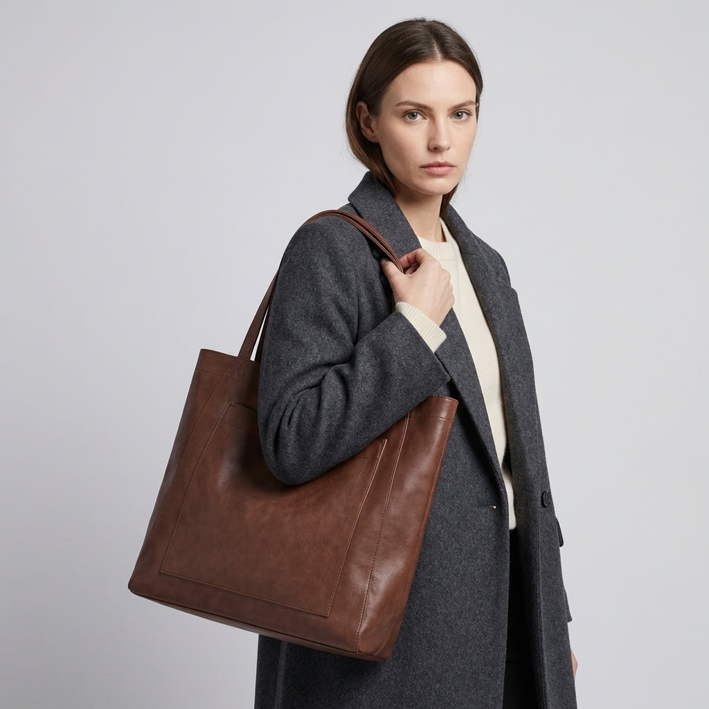 Luxury Leather Tote Shoulder Bag for Women