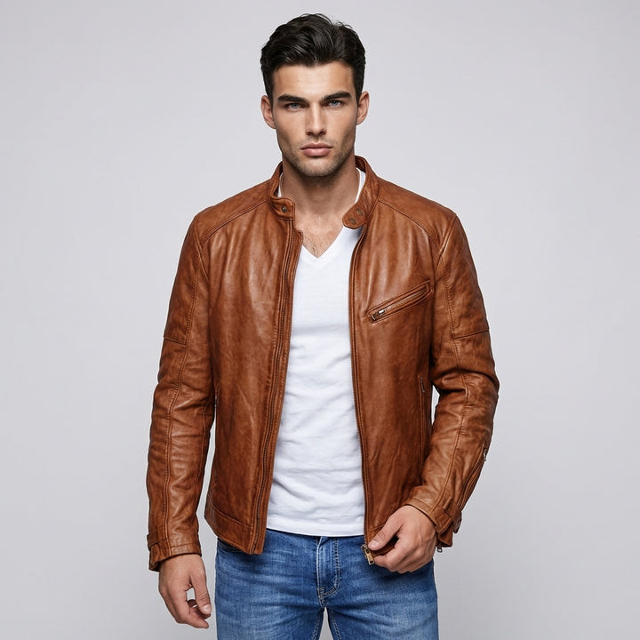 Max – Elegant and Waterproof Leather Jacket for Men