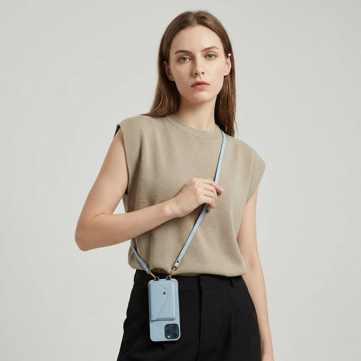 Leather Crossbody Phone Case – With Lanyard and Built-In Card Holder