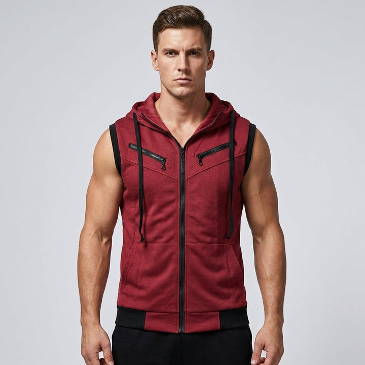Sleeveless Hooded Vest for Men
