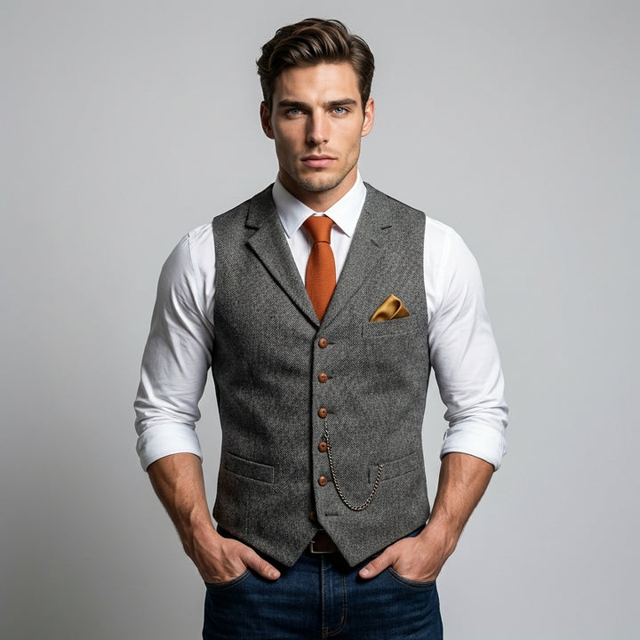 Men’s Checked Waistcoat – Elegant with Versatile Appeal