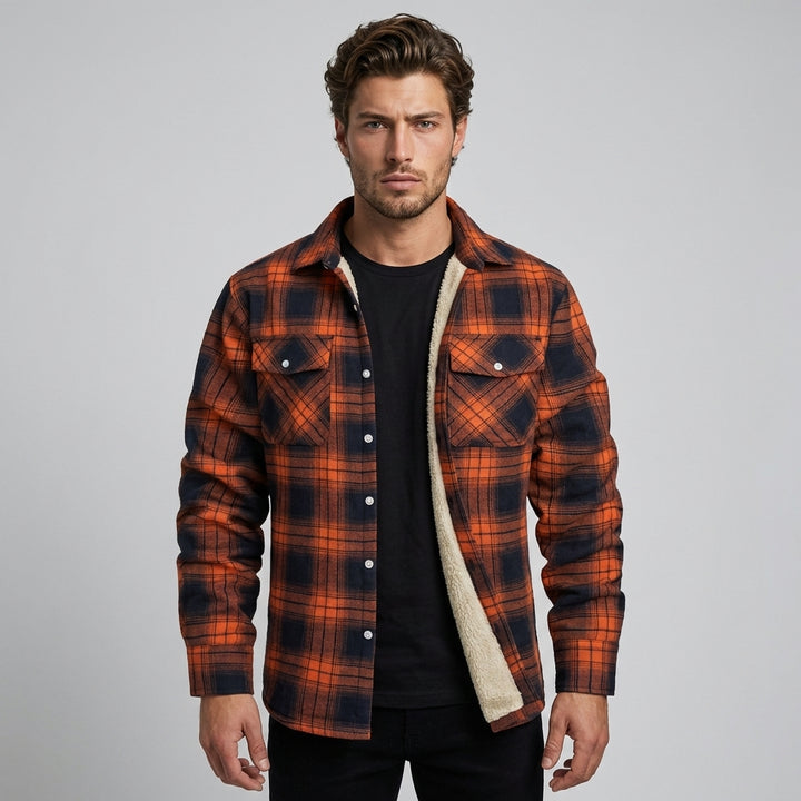 Men’s Plaid Jacket with Fleece Lining