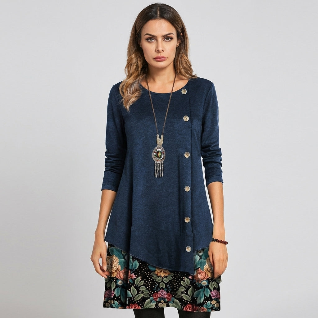 Women’s Floral Button Mini Dress