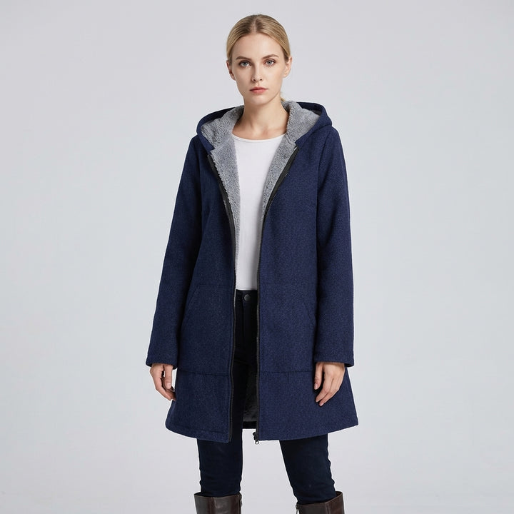Women’s “Solid Fleece Hooded Coat”
