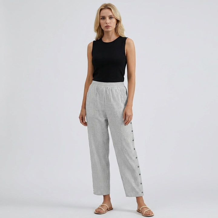 Women’s Striped Loose Pants with Pockets