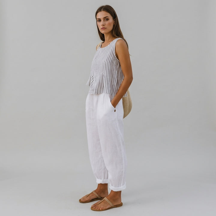 Women’s Casual Trousers – Solid Loose Fit with Pockets