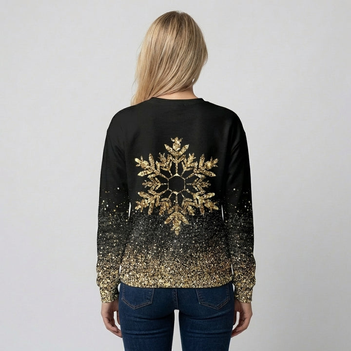 Women’s Holiday T-Shirt – Christmas Crew Neck Long-Sleeve
