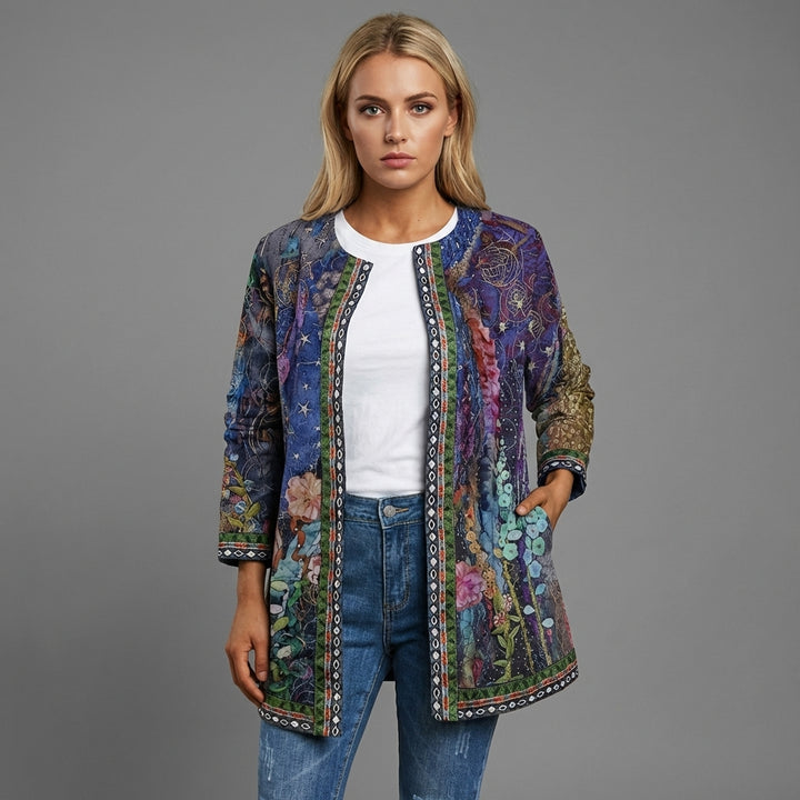 Women’s Floral Printed Cardigan – Casual Layered Print