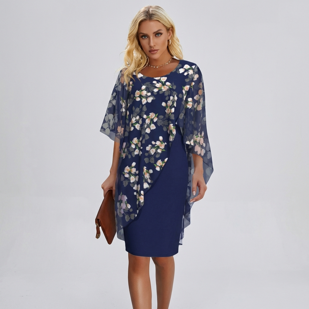 Elegant Floral Chiffon Dress – Graceful Style with Feminine Prints