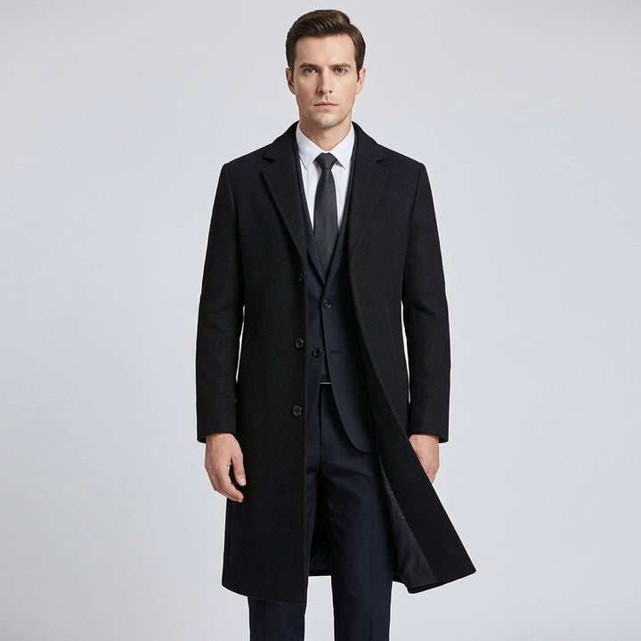 Men’s Long Overcoat – Elegant Winter Layer with Classic Style