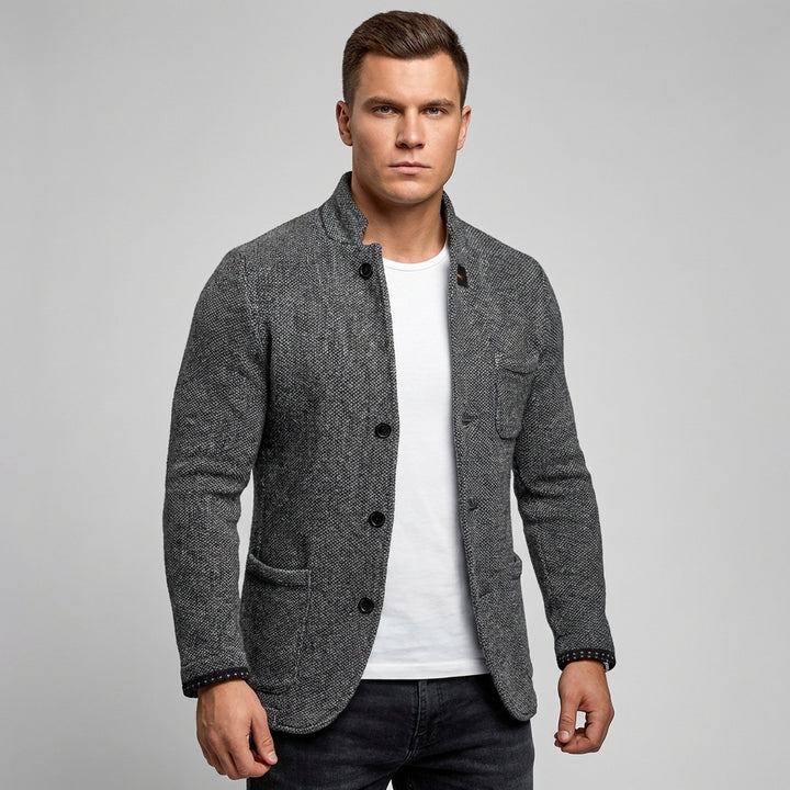 Men’s Down-Button Blazer – Modern Style with Cold-Weather Warmth