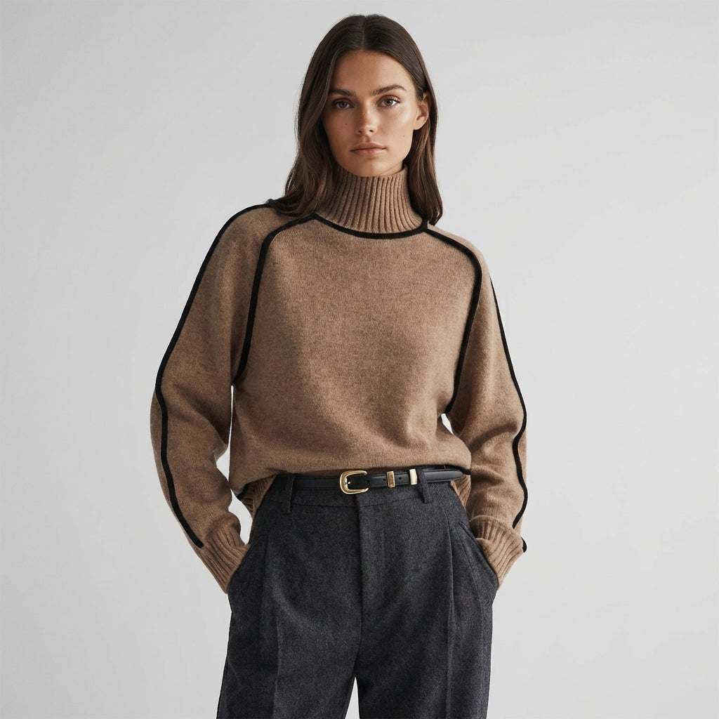 Women’s Warm Roll-Neck Sweater – Winter Layer with Cozy Style