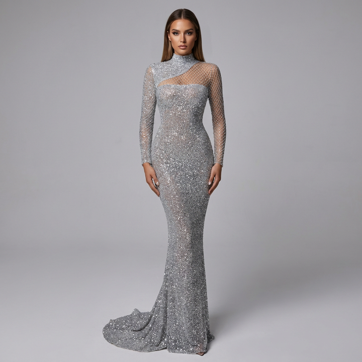 Elegant Off-Shoulder Sequin Dress – Stand-Out Glam for Special Events